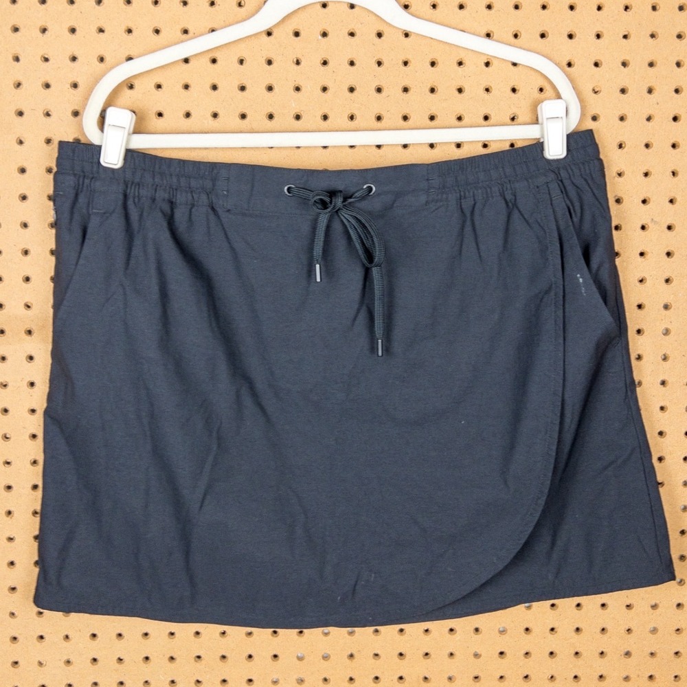 Eddie Bauer Women XL Tulip Hem Skort Black Active Hiking Golf Skirt 1669848โ